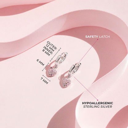 Aros Infantiles Corazón con Circones Plata 925 – In Season Jewelry