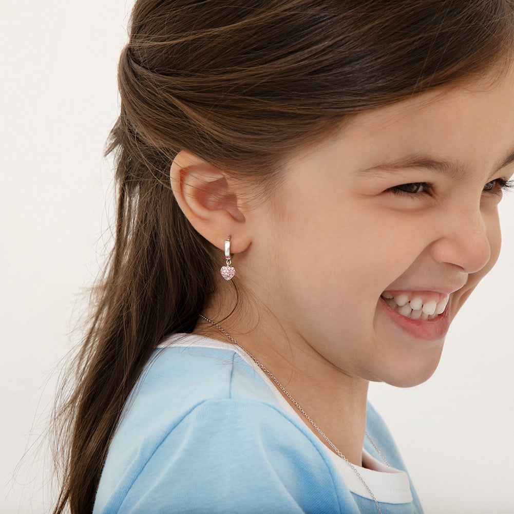 Aros Infantiles Corazón con Circones Plata 925 – In Season Jewelry