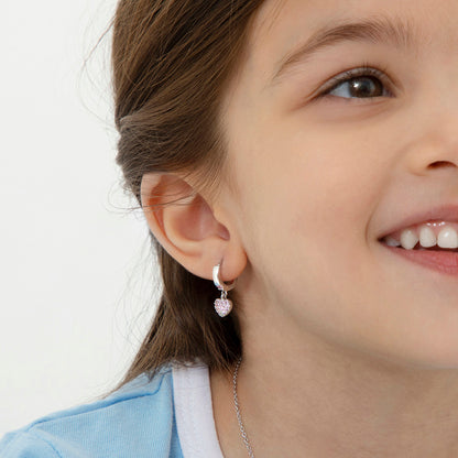 Aros Infantiles Corazón con Circones Plata 925 – In Season Jewelry