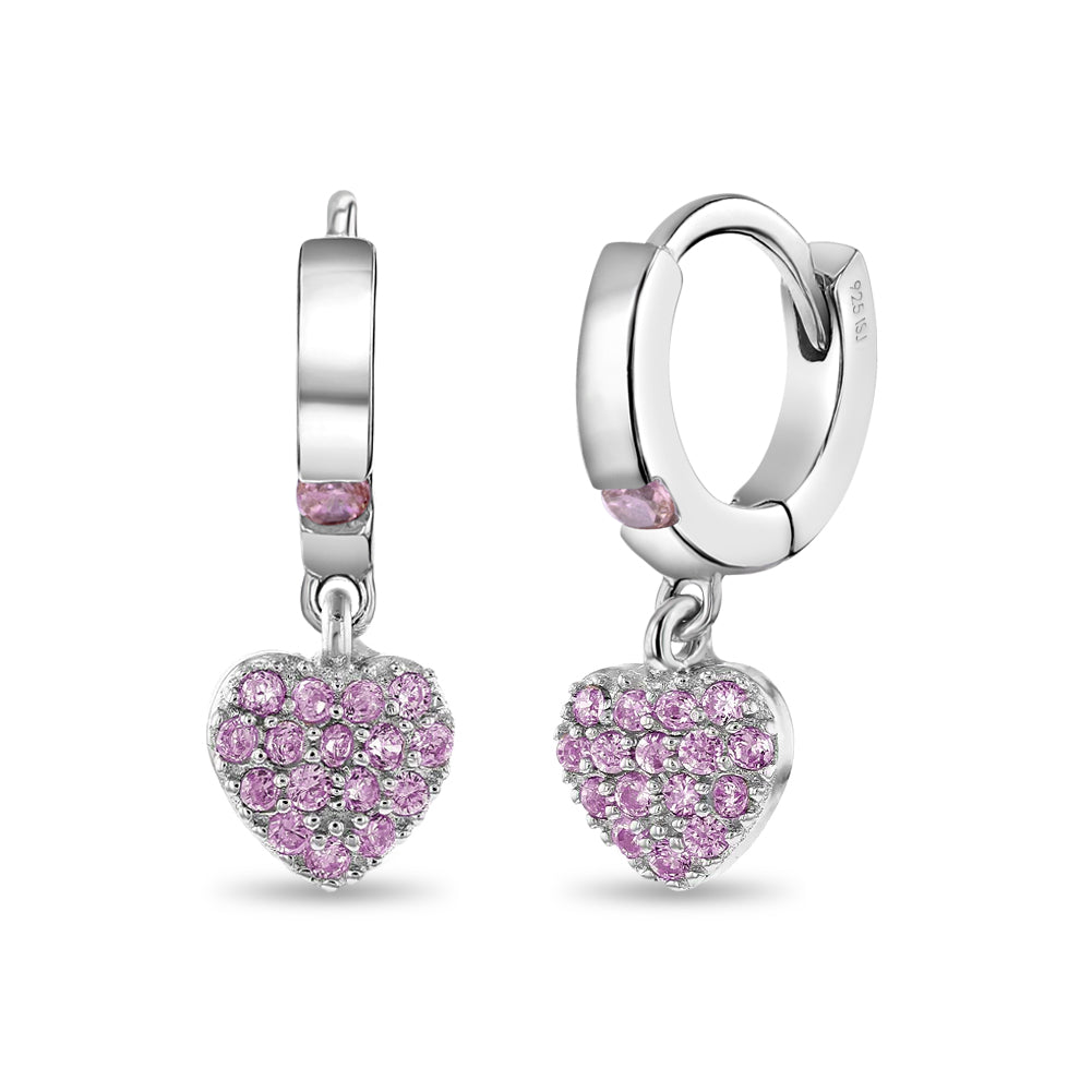 Aros Infantiles Corazón con Circones Plata 925 – In Season Jewelry