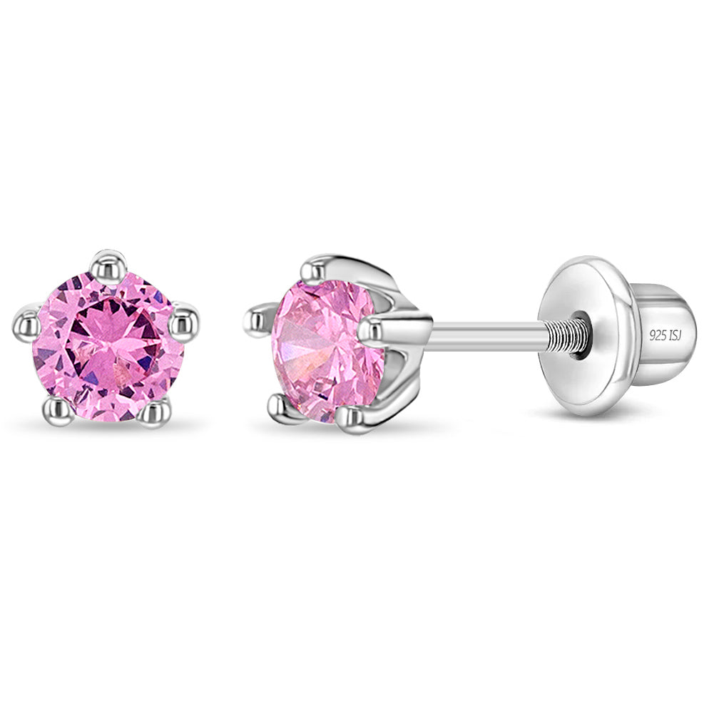 Aros Circón Rosado de Plata 925 Certificada | Brillo delicado para cada día | In Season Jewelry