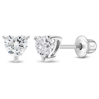 Aros de corazón en plata 925 con circón – Joya fina certificada
