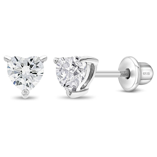 Aros de corazón en plata 925 con circón – Joya fina certificada