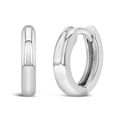 Argollas clásicas lisas de 13 mm plata 925 para niñas y adolescentes