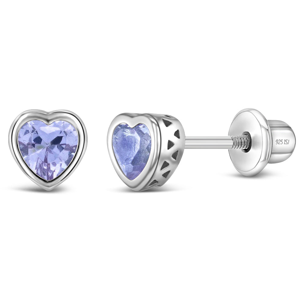 Aros de corazón con circón y plata 925