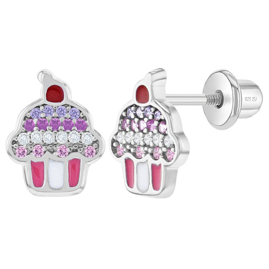 Aros de cupcake de colores y circones