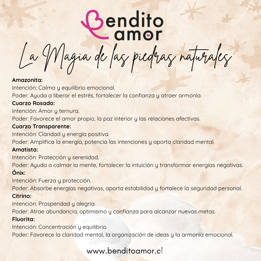 Cadena energía y amor / piedras y cuarzos mágicos