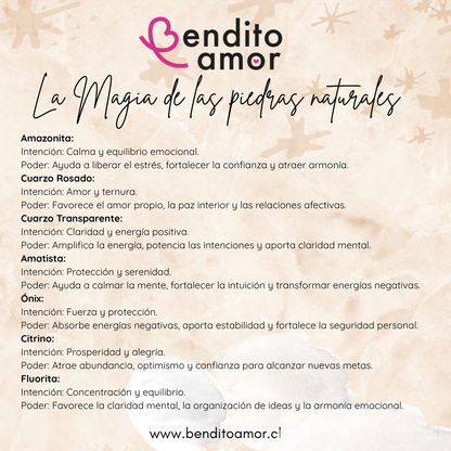 Cadena energía y amor / piedras y cuarzos mágicos